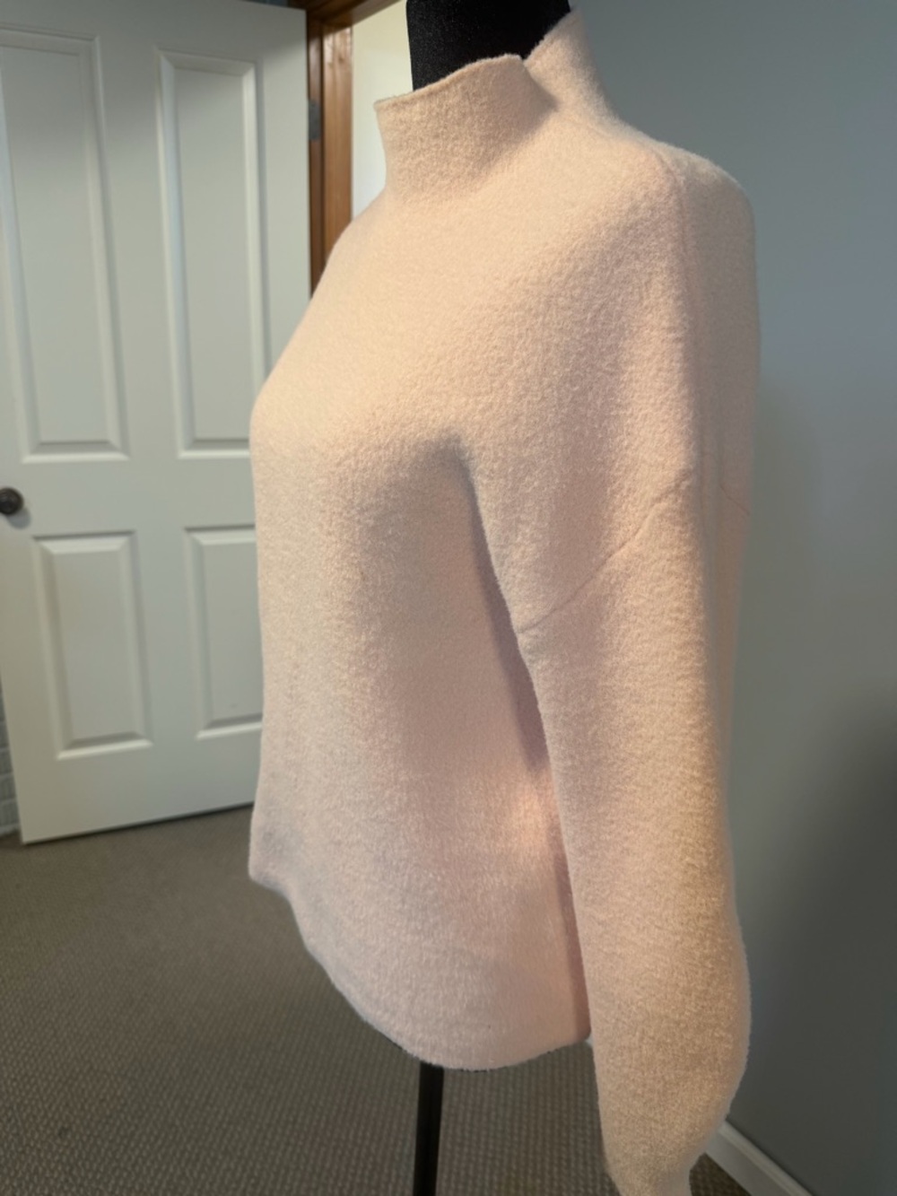 Tahari Soft Knit Sweater Medium Light Pink Turtleneck Cozy Minimalist NWOT - Picture 2 of 6